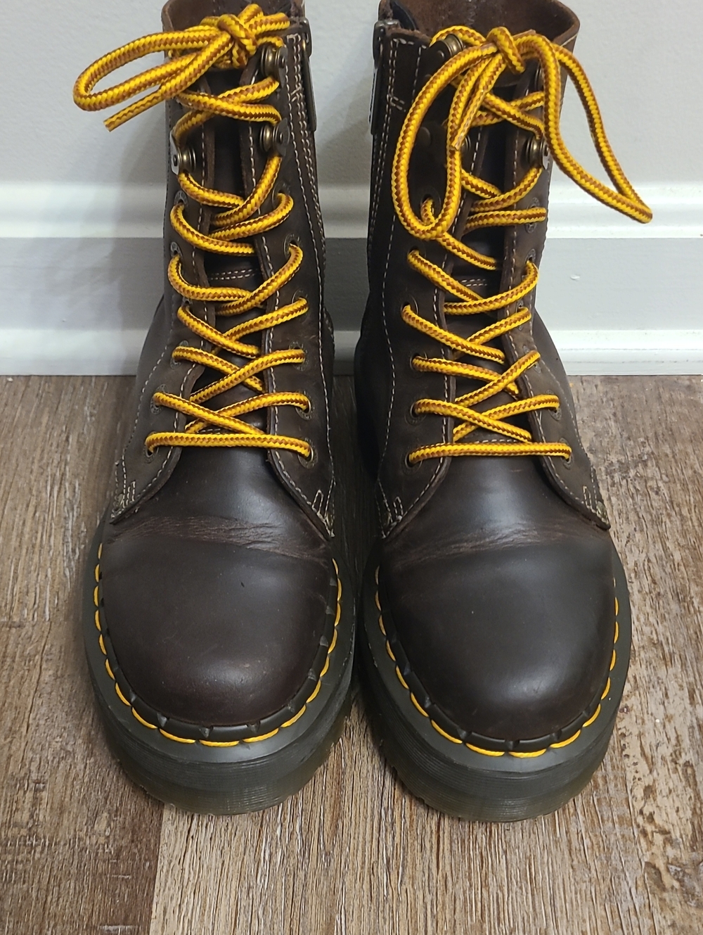 Dr Martens Jadon Arc Crazy Horse Platform Boots - Picture 3 of 9